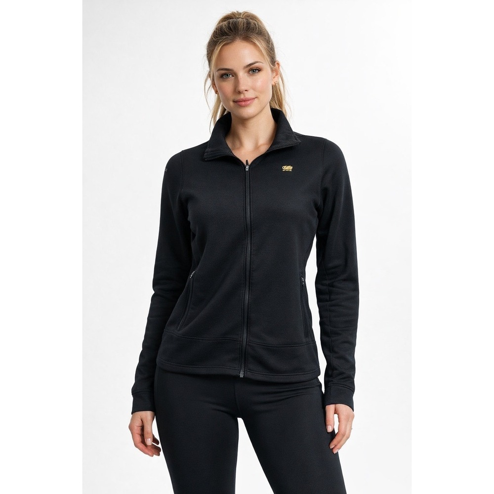 Nike Golf Jacket Women XL Black Therma-FIT Fleece Full Zip Cambria Logo gorpcore